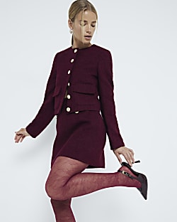 River island burgundy coat top