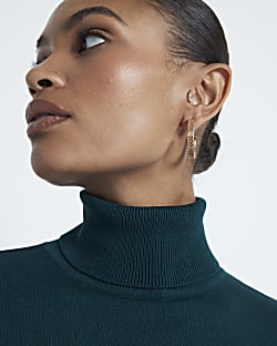 Glitter polo neck top new arrivals