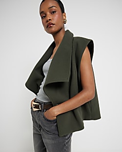 Grey sleeveless jacket shop