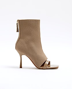 Wide fit peep toe boots on sale