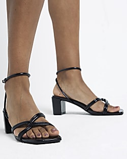 Gold Wide Fit Strappy Block Heel Sandals River Island
