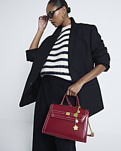 Red Cross Body Top Handle Bag River Island