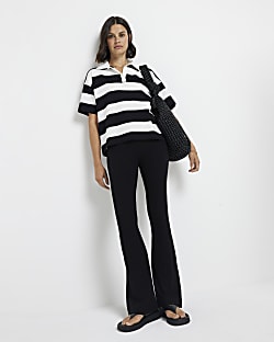 Black thick leggings river island best sale