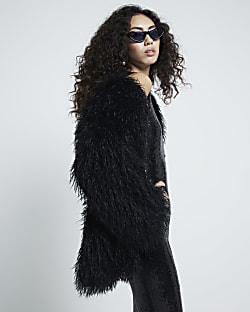 Curly faux fur jacket best sale