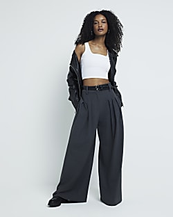 White Square Neck Cropped Vest Top