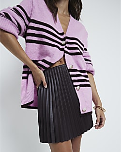 Faux leather pleated skirt river island deals