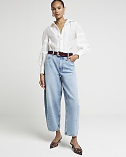 White lace trim shirt