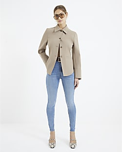 Blue Denim High Rise Super Skinny Jeans