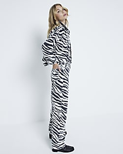 Black Zebra Relaxed Straight Jeans