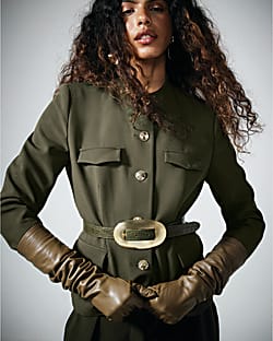 Cream premium pocketed military blazer River Island
