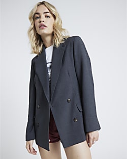 Grey double breasted smart blazer