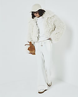 Cream Wide Leg Trousers