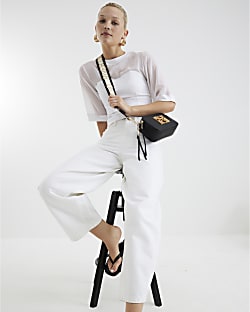 Black camera cross body bag