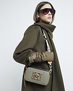 Black camera cross body bag River Island