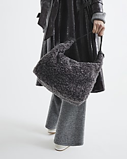 Black Stud Shoulder Bag River Island