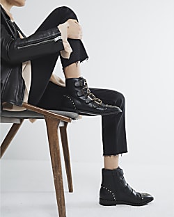 Studded buckle boots discount
