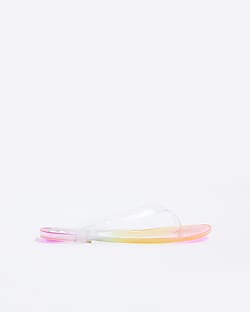 Pink ombre jelly flip flop sandals