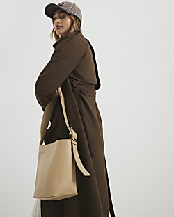 Cream Leather Bucket Bag