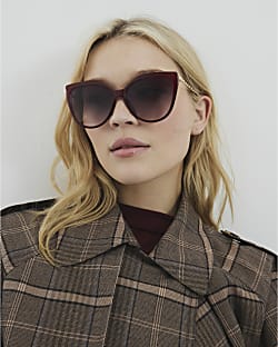 Red Cat Eye Gold Arm Sunglasses