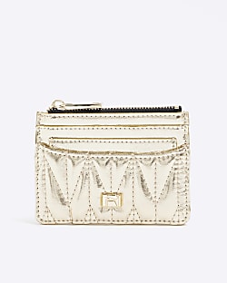 Gold Quilted Card Holder