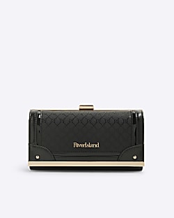 Black Monogram Clip Top Purse