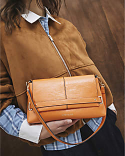 Orange Fold Over Clutch Bag
