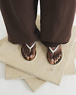 Gold Embellished Jelly Sandals
