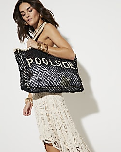 Black Poolside Crochet Beach Bag