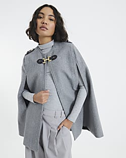 Grey Military Style Cape