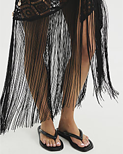 Black Flip Flop Jelly Sandals