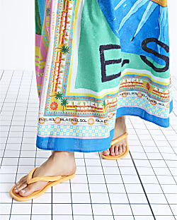 Orange Flip Flop Jelly Sandals