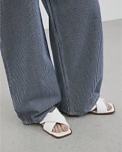 White Padded Cross Strap Mule Sandals