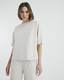 Cream Premium Short Sleeve Boxy T-shirt