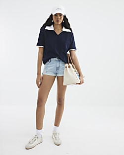 Blue Denim Hotpant Shorts