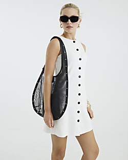 Cream Sleeveless Button Through Shift Dress