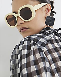 Yellow Bubble Round 60s Sunglasses
