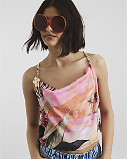 Orange Round 60s Glam Sunglasses