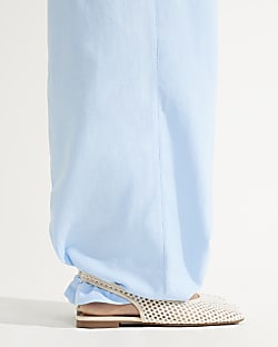 Cream Crochet Slingback Ballet Pumps