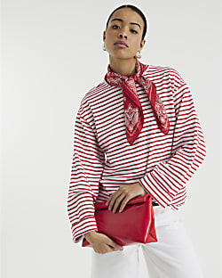 Red Roll Top Clutch Bag