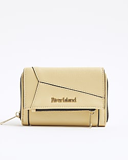 Yellow Panelled Zip Purse