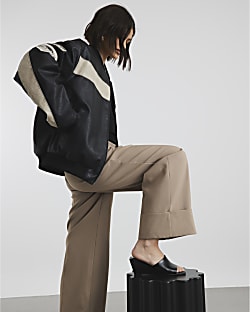 Black Square Toe Wedge Sandals