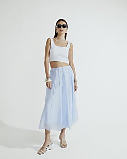 Blue Midi Skirt
