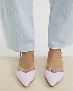 Pink Perspex Patent Pointed Flat Shoes