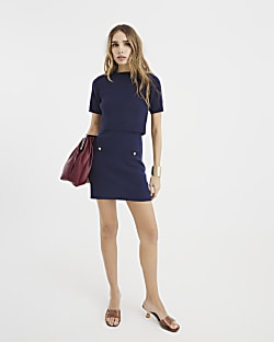Navy Jumper Hybrid Mini Dress