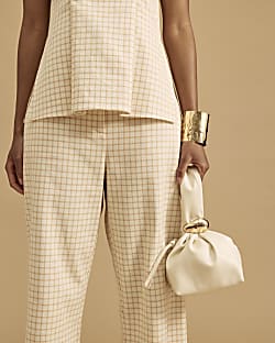 Cream Metal Detail Grab Bag