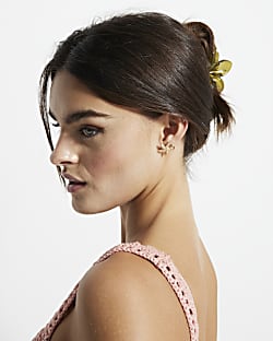 Khaki Flower Hair Claw Clip