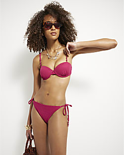 Pink Metallic Glitter Bikini Bottoms