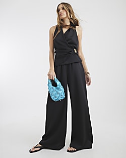 Black High Waisted Relaxed Trousers