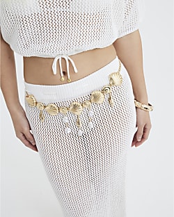 Gold Shell Charm Chain Belt