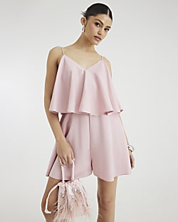 Pink Double Layered Playsuit